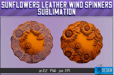 Sunflowers Leather Wind Spinners Sublimation | PNG Design