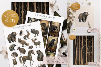 Vines, Trees &amp; Animals Craft Sheet Set