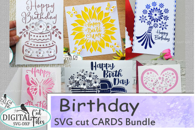Popup Birthday cards bundle svg Cricut cards