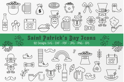 Saint Patricks Day Party Icons svg | Lucky svg clipart | tribal svg |
