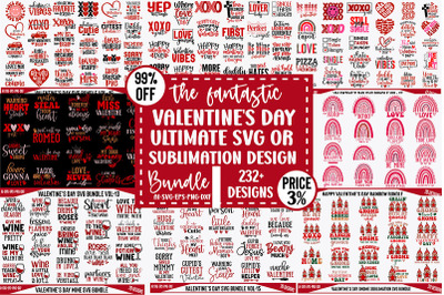 the fantastic  Valentine&#039;s Day  svg or Sublimation design  Bundle