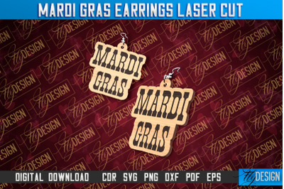 Mardi Gras Earrings Laser Cut | Accessories Laser Cut SVG Design | CNC