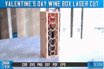 Valentine&#039;s Day Wine Box Laser Cut | Gift Wine Box Laser Cut Design |