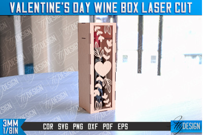 Valentine&#039;s Day Wine Box Laser Cut | Gift Wine Box Laser Cut Design |