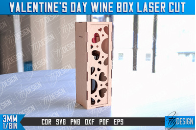 Valentine&#039;s Day Wine Box Laser Cut | Gift Wine Box Laser Cut Design |