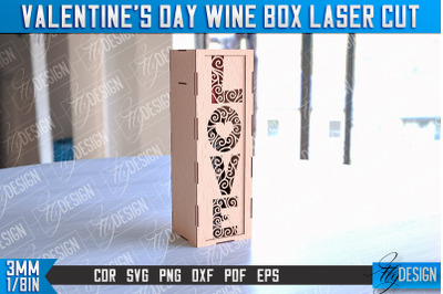 Valentine&#039;s Day Wine Box Laser Cut | Gift Wine Box Laser Cut Design |