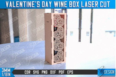 Valentine&#039;s Day Wine Box Laser Cut | Gift Wine Box Laser Cut Design |