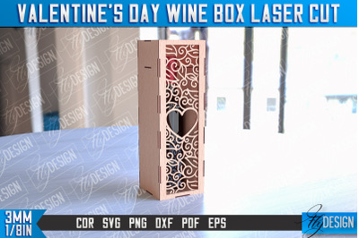 Valentine&#039;s Day Wine Box Laser Cut | Gift Wine Box Laser Cut Design |