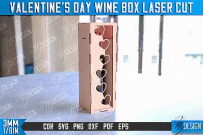 Valentine&#039;s Day Wine Box Laser Cut | Gift Wine Box Laser Cut Design |