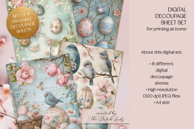 Floral Easter Decoupage Craft Sheets