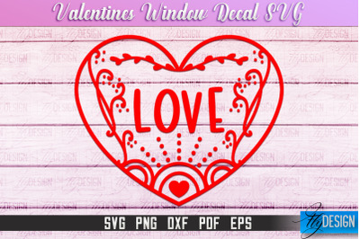 Valentine&#039;s Window Decal | Valentine&#039;s Day Design | Heart SVG