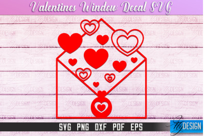 Valentine&#039;s Window Decal | Valentine&#039;s Day Design | Heart SVG