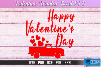 Valentine&#039;s Window Decal | Valentine&#039;s Day Design | Heart SVG