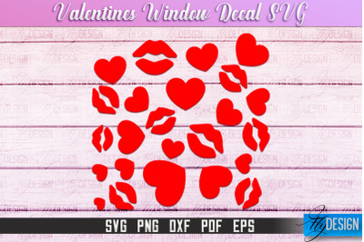 Valentine&#039;s Window Decal | Valentine&#039;s Day Design | Heart SVG