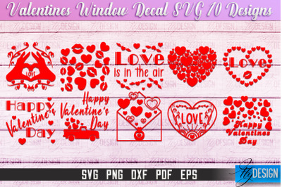 Valentine&#039;s Window Decal | Valentine&#039;s Day Design | Heart SVG