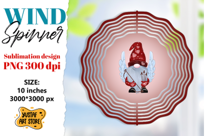 Valentine wind spinner sublimation design.Gnome wind spinner