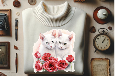 Cats Love Roses Design