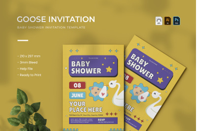 Goose - Baby Shower Invitation