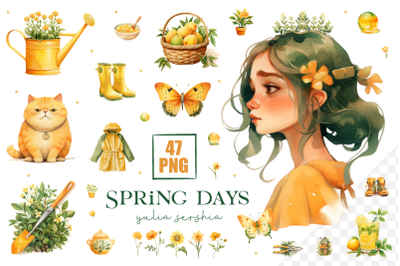 Spring Days Watercolor Collection