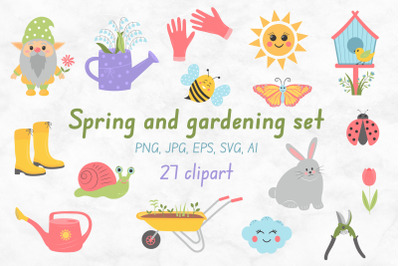 Spring and gardening set