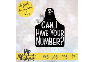 Can I Have Your Number SVG DXF JPEG PNG