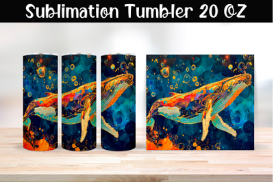Whale Sublimation Tumbler Wrap 20 oz