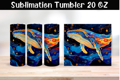 Whale Sublimation Tumbler Wrap 20 oz