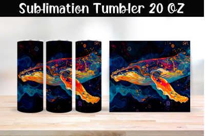 Whale Sublimation Tumbler Wrap 20 oz