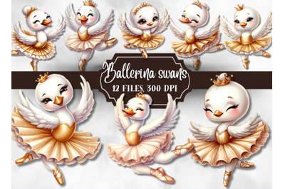 Ballerina swans clipart, ballet