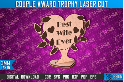 Couple Award Trophy | Laser Cut Design | CNC File