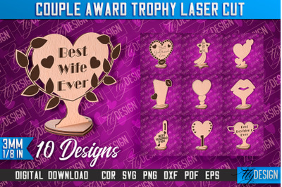 Couple Award Trophy | Laser Cut Design | CNC File