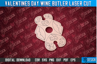 Valentine&#039;s Day Wine Butler | Valentine&#039;s Design | CNC File