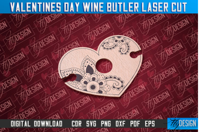 Valentine&#039;s Day Wine Butler | Valentine&#039;s Design | CNC File