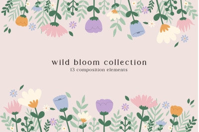 Cute Minimal Wildflower Digital Clip Art