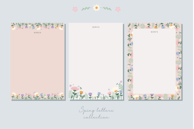 Spring Cute Letters and Notes Template