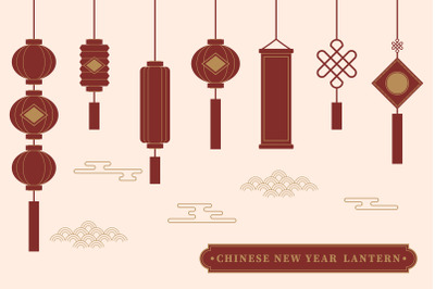 Chinese New Year Lantern Clip Art Set