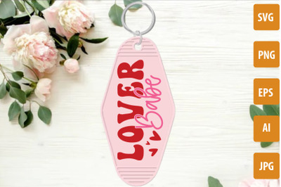 Lover Babe SVG cut file, Valentine&#039;s Day Motel Keychain SVG