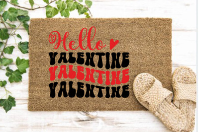 Hello Valentine Valentine&#039;s Day Doormat SVG