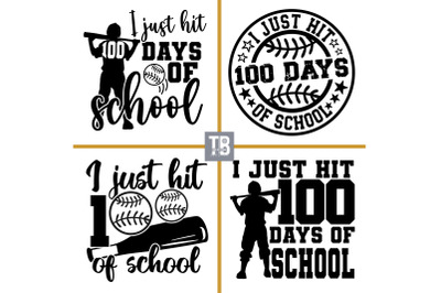 100 Days Of School Svg | Baseball Svg | 100th Day Of School | 100 Days