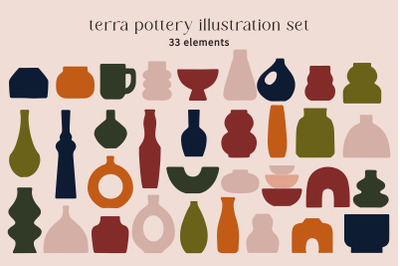 Modern Boho Pottery Illustration Element