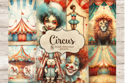 Circus Junk Journal Paper | Carnival Digital Art