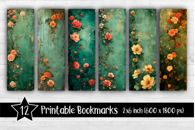 Flowers Bookmarks Printable 2x6 inch