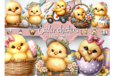 Easter clipart, Easter chickens png