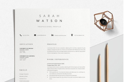 Resume Template | CV Template - Sarah Watson