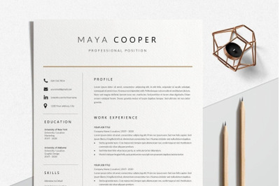 Resume Template | CV Template - Maya Cooper