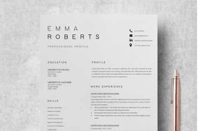 Resume Template | CV Template - Emma Roberts