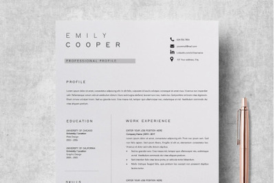 Resume Template | CV Template - Emily Cooper