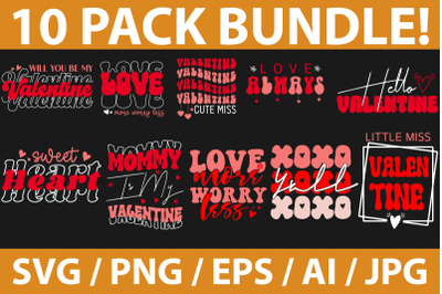 Retro Valentine Designs SVG Bundle, Valentine Shirts SVG,