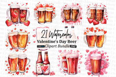 Watercolor Valentine&#039;s Day Beer Bundle