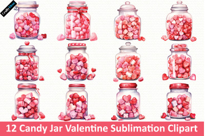 Candy Jar Valentine Sublimation Clipart